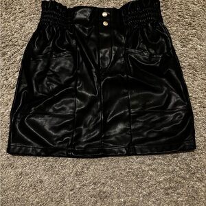 Black Faux Leather Skirt